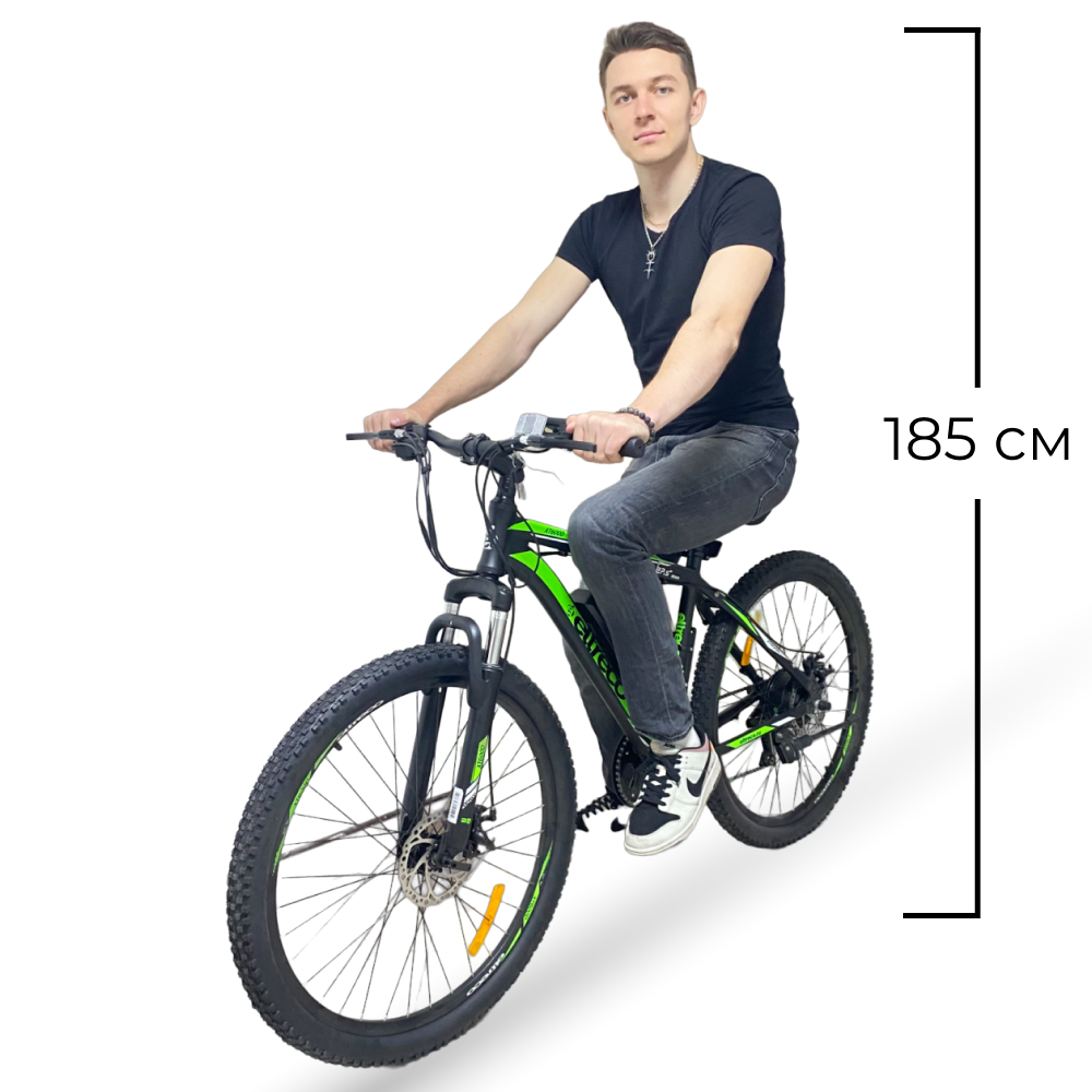 Электровелосипед велогибрид Eltreco XT 600 D (черно-зеленый) 11
